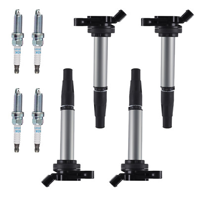 4PCS Heavy Duty Ignition Coil Iridium Spark Plug UF596 For Toyota Corolla Prius