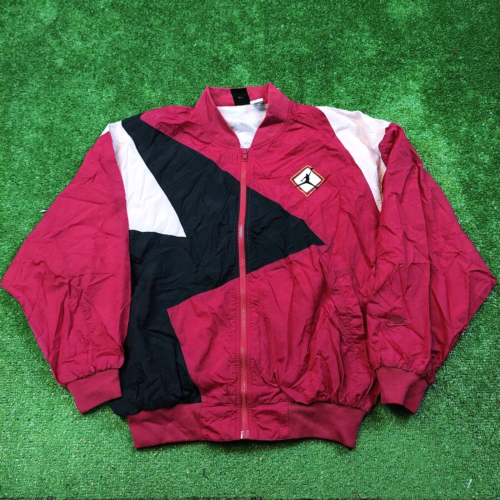 Vintage Nike Jordan Jacket Adult Medium Full Zip Red