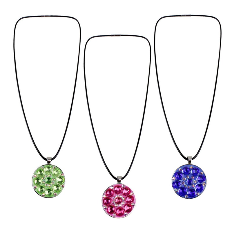Golf Marker Necklaces for Women Beautiful Crystal Flower Shape Golf Necklace