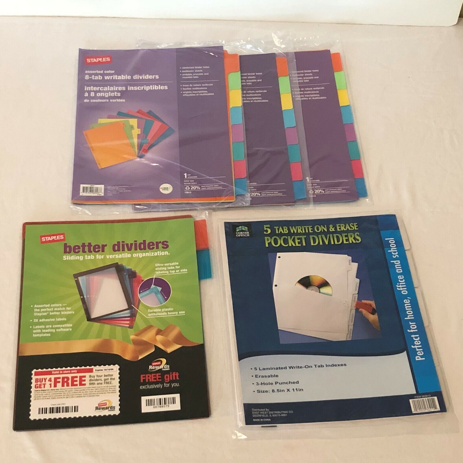 Paper Dividers 8 Tab Writable Colored 5 Tab Write On and Bette...