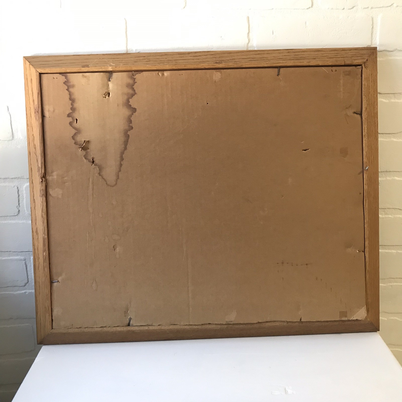 Vintage Paint by Number Painting Framed Water Wheel Mill House in Winter 22