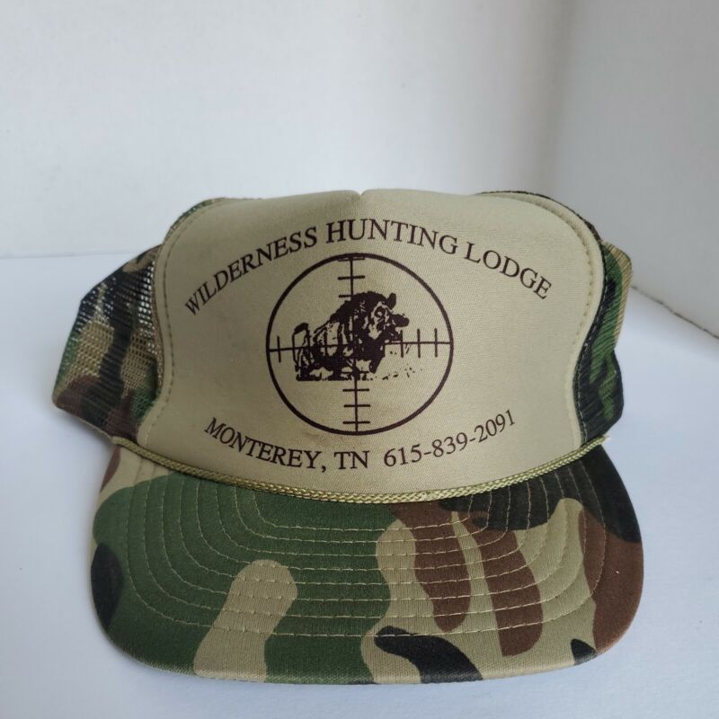 Vintage SnapBack Hat Hunting Camp Insulated Foam Wilderness Hunting Lodge