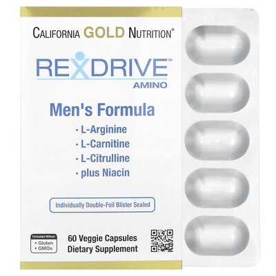 Rexdrive Amino, Мужская формула, 60 растительных капсул