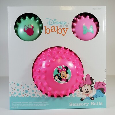 Disney Baby Minnie Sensory Balls Motor Skills Grip Squeeze Roll Bounce Throw