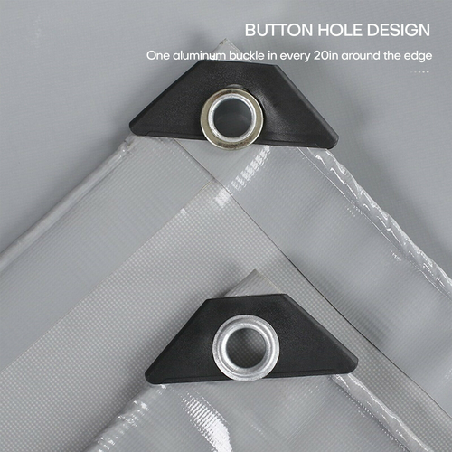 20 Mil Heavy Duty Tarp PVC Premium Vinyl Coated Tarpaulin Tent Shade w/ Grommets