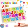 Zeoddler Alphabet Puzzles, Wooden Puzzles for Toddlers, ABC Shape Puzzles for Kids, Preschool Learning Activities, Gift for Girls Boys