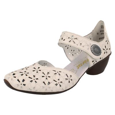 LADIES RIEKER 43786-80 WHITE LEATHER SUMMER SHOES
