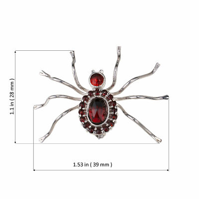 Pre-owned Sterling Bohemian Garnet  Silver Spider Brooch