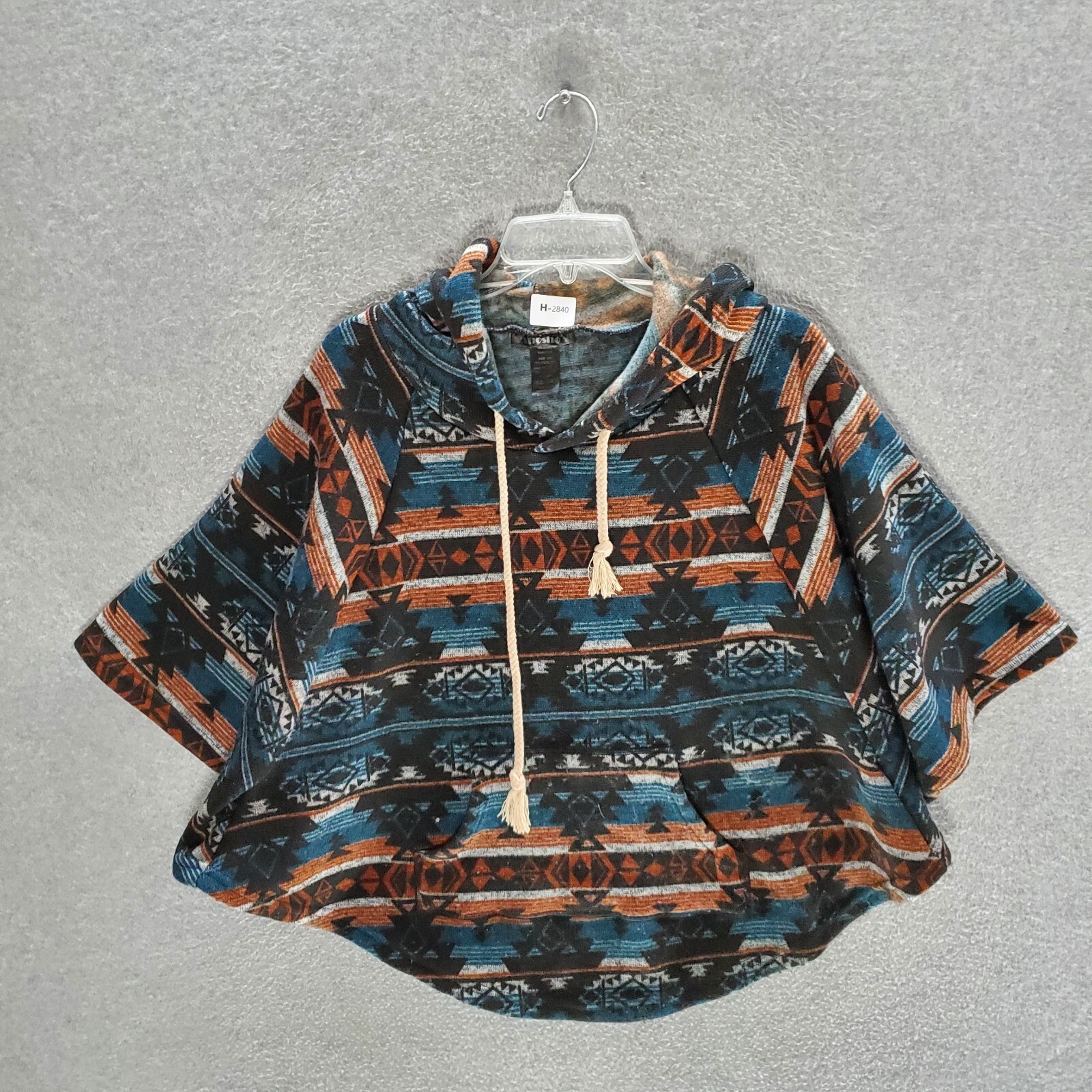美品◆ショートトップス　PONCHO SILHOUETTE JERSEY TOP Ombre Burnout Poncho Top | Leebe