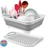 Collapsible Dish Drying Rack Portable Dish Drainers for Kitchen Counter with Drainboard, Kitchen Sink Organizer Basket RV Accessories Camper Storage and Organization Dish Rack Over Sink Drying Rack