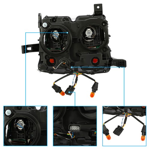 Sequential LED Projector Headlights For Chevy Silverado 2500HD 3500HD 2015-19