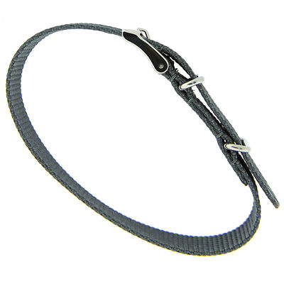 Watch Band Nylon One Piece Sport Strap Grey Stainless Buckle 20mm