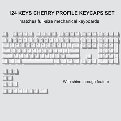 189 Key PBT Double-Shot Black Grey ISA Profile Keycaps Key Cap for MX Switches  