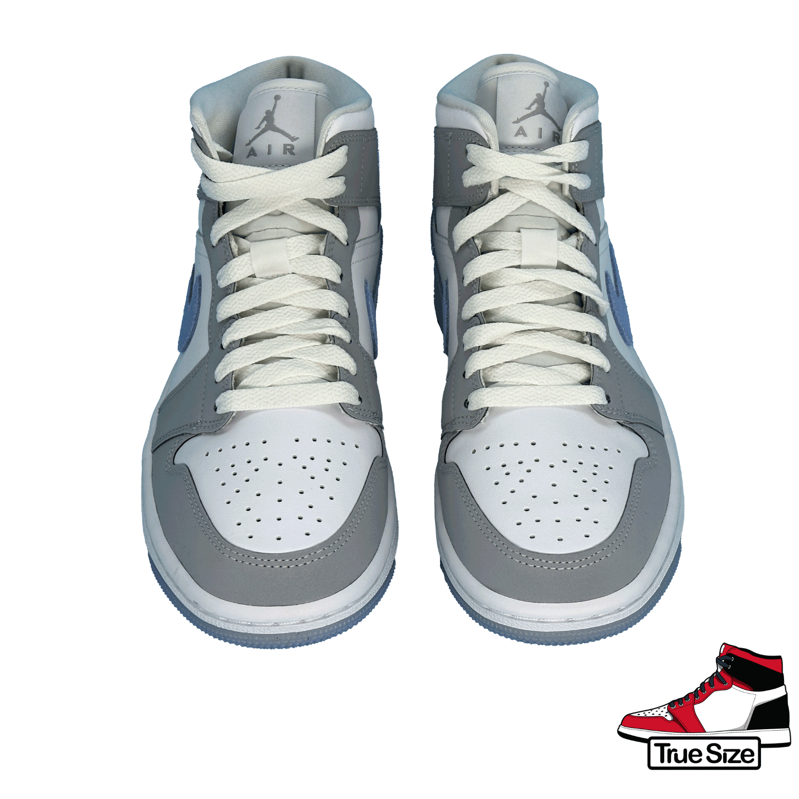 NIKE NIKE AIR JORDAN 1 MID WOLF GREY ALUMINIUM WMNS 36.5 37.5 43