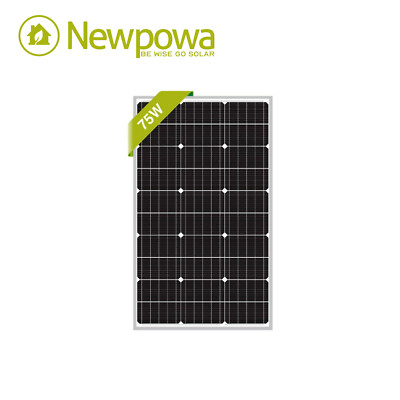 NewPowa 75W Watt 12V Mono Solar Panel Module RV BOAT OFF GRID