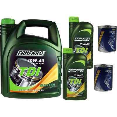 7L Olio Motore FANFARO TDI 10W-40 2x MANNOL Flush Motore ADDITIVO