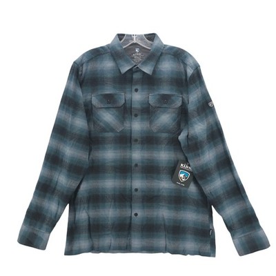 NWT KUHL Dillinger Flannel Long Sleeve Shirt Mystic Midnight Plaid Men's MEDIUM
