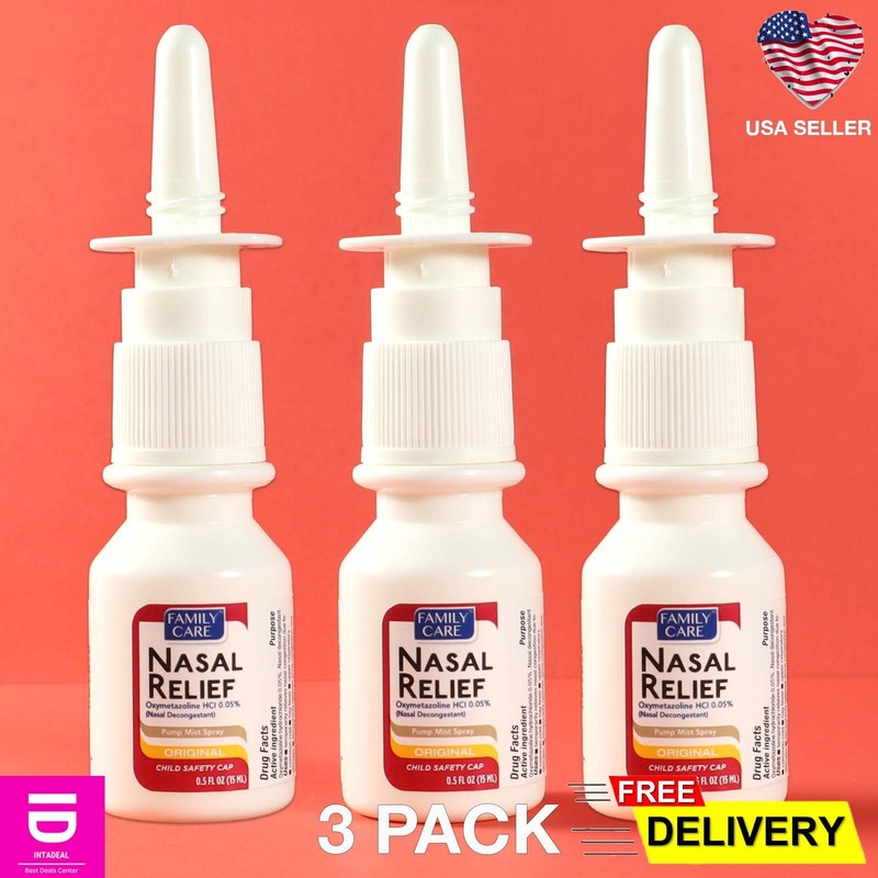 Nasal Spray Decongestant Pump Mist Spray Original 12 Hour Relief