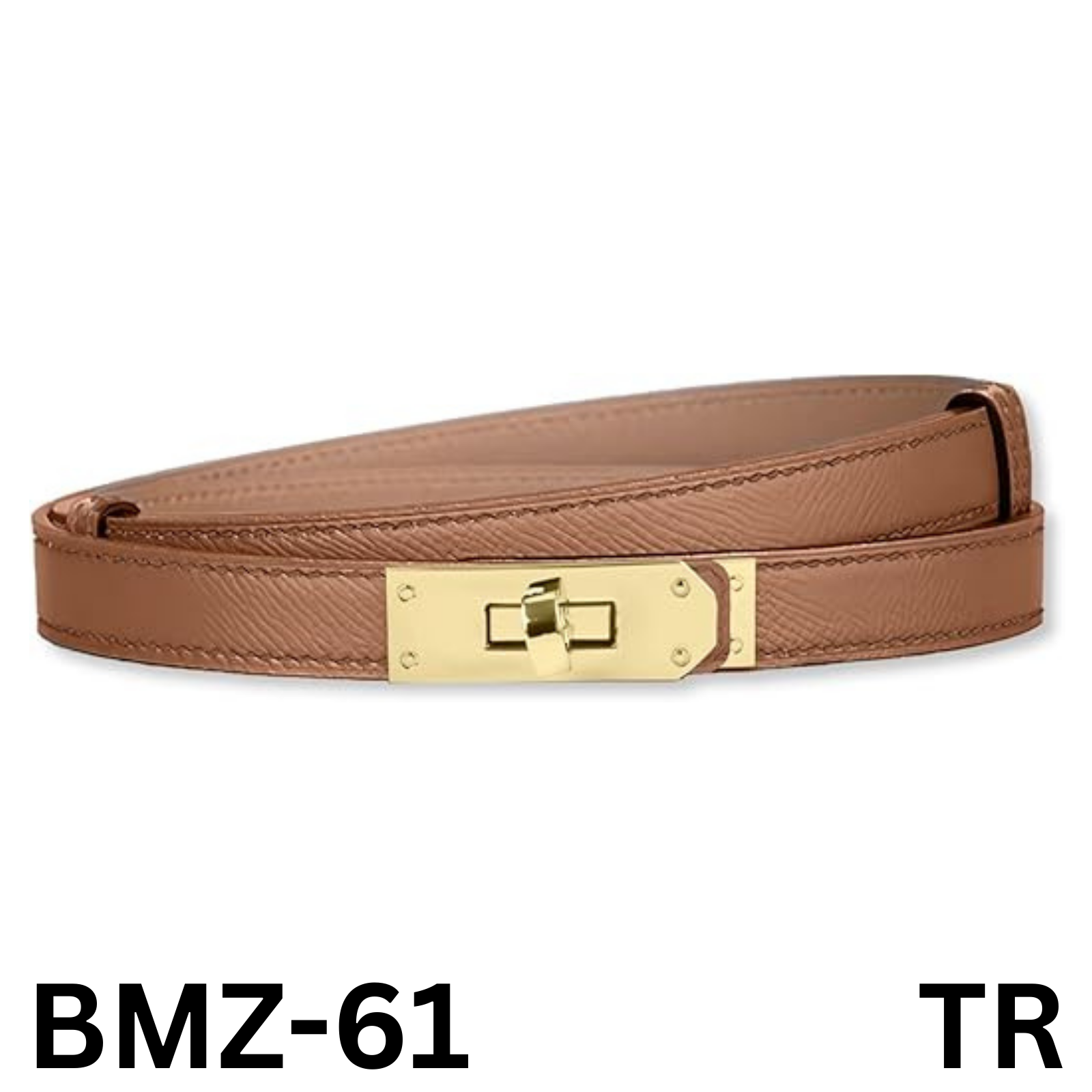 LumiSyne Women Skinny Leather Belt Solid Color Alloy Turn Lock Adjustable Belt