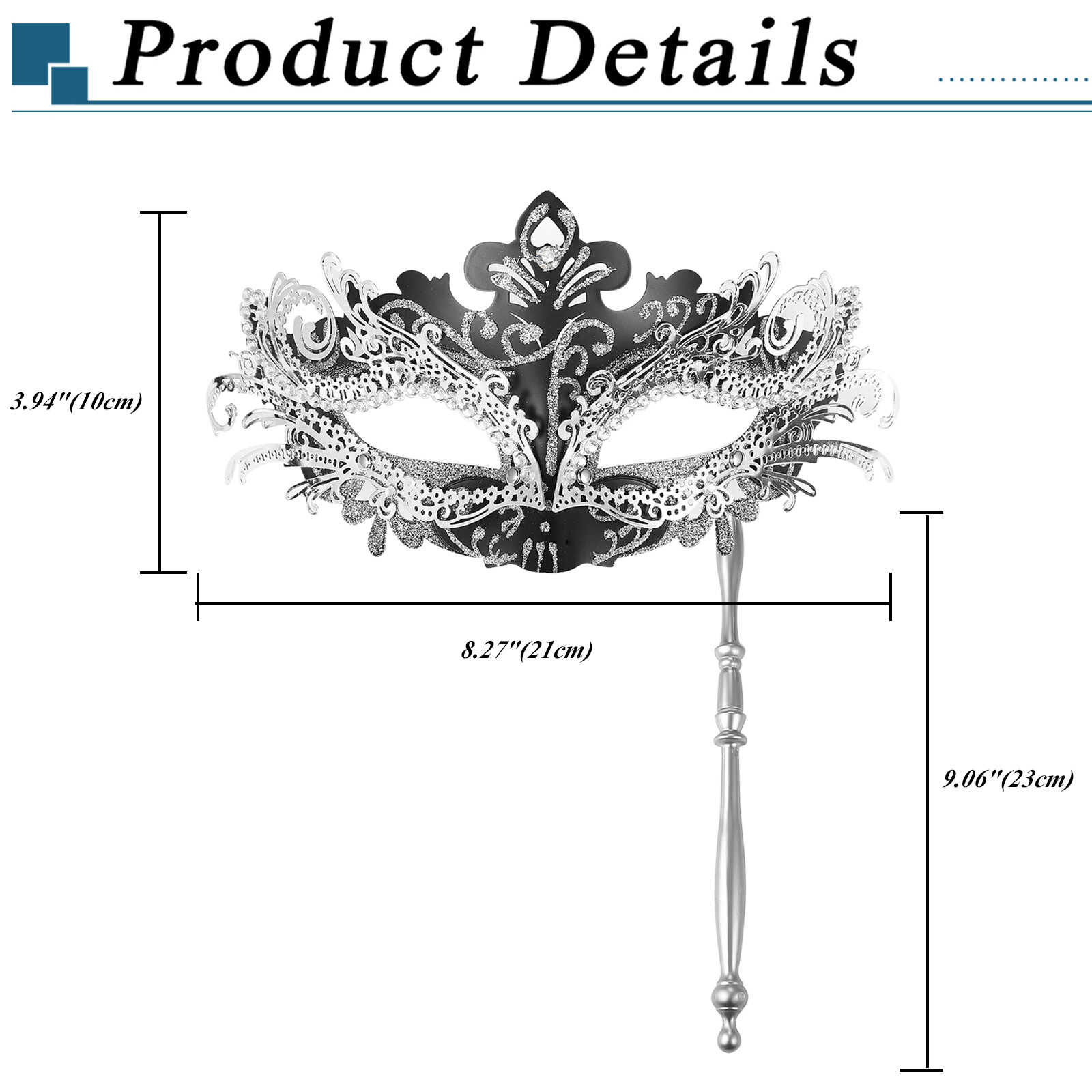 Black Mask + Lace On Stick Eye Masks Unisex Black Mask + Lace On Stick Eye Masks Unisex