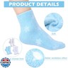 Tarpop 3 Pairs Aloe Socks Women Moisturizing Spa Socks for Dry Cracked Heel Feet Infused Gel Sleeping Fuzzy Lotion Valentines Day Gift for Women Men Softening Dry Feet(Light Blue)