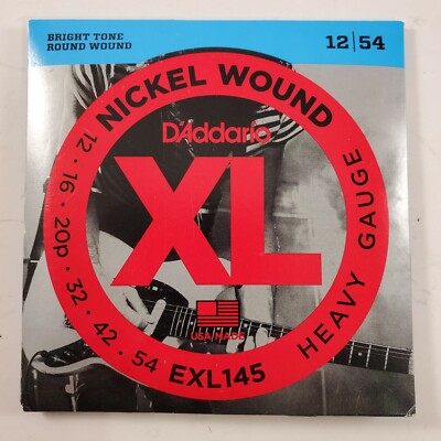 D'Addario EXL145 12-54 Heavy Gauge Nickel Round Wound Electric Guitar Strings