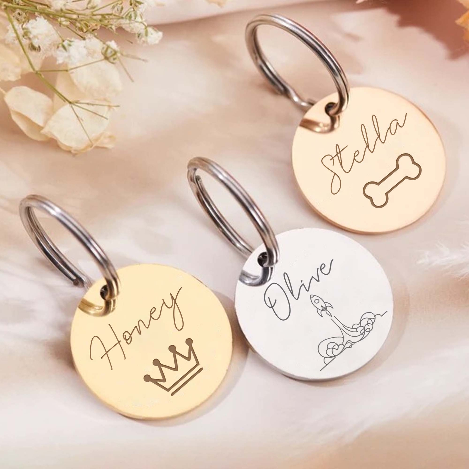 Dog Tag Personalised ID Tags for Dogs/Cats Custom Pet Tag Engraved Dog Name Tag