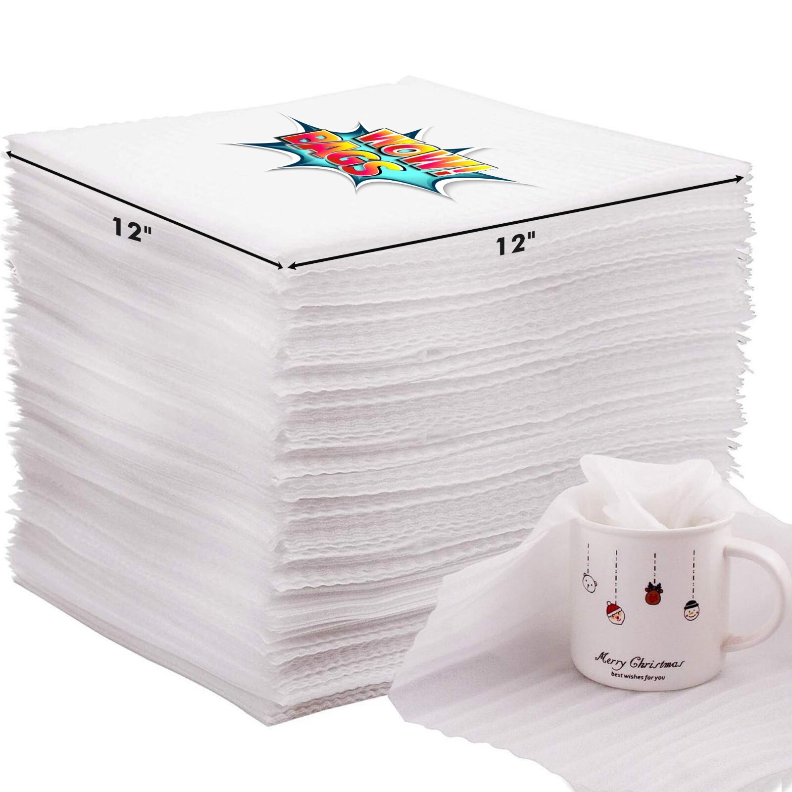 200 PK Foam Wrap Cushion Sheets 12x12x1/16 Packing Materials for Fragile Items