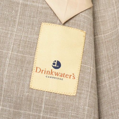 Pre-owned Sartoria Partenopea For Drinkwater's Gray Windowpane Linen Jacket Current M