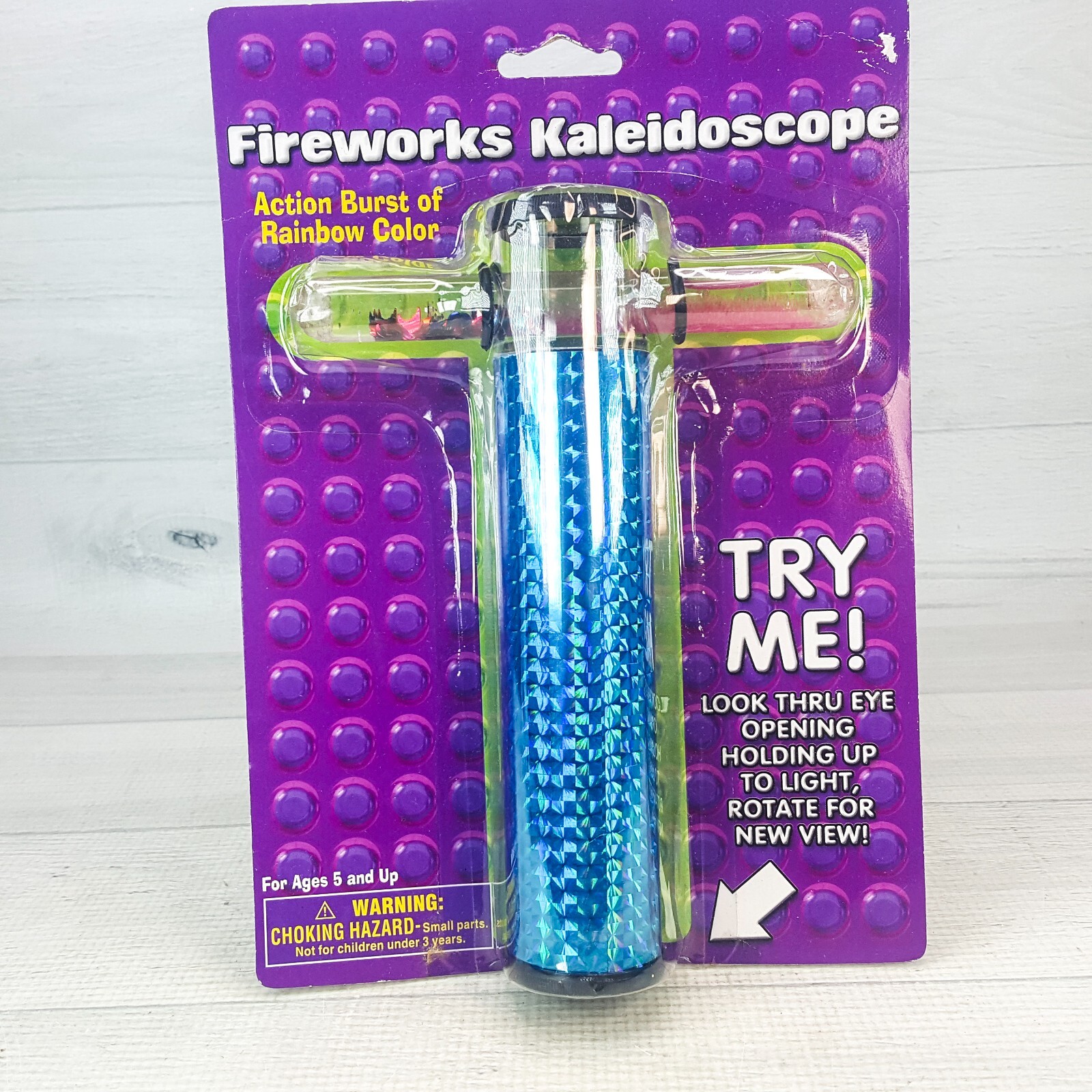 Fireworks Action Burst Rainbow Motion Kaleidoscope Liquid Glitter Wand NEW 8