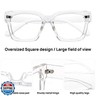 OCCI CHIARI Large Reading Glasses Men 1.75 Thick Square Big Head Readers 1.0 1.25 1.50 1.75 2.0 2.25 2.50 2.75 3.0 3.5(Clear,1.75)