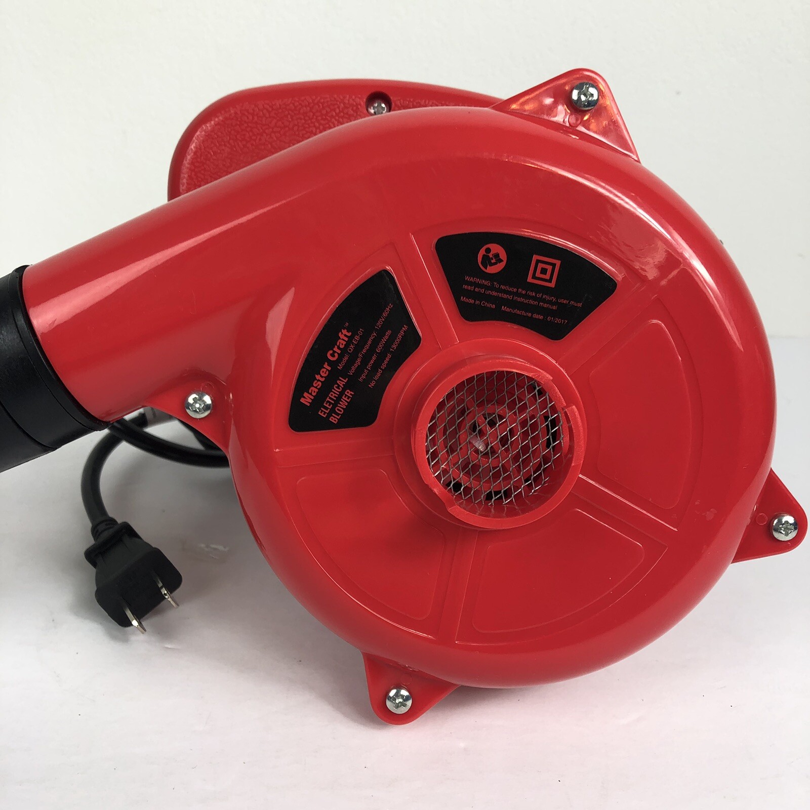 New Master Craft Electric Garage Shop Blower Tool Red Black 600W