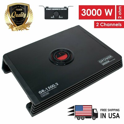 New Gravity 2 Channels 3000 WATTS Class A/B Car Audio Stereo Amplifier |GR1500.2