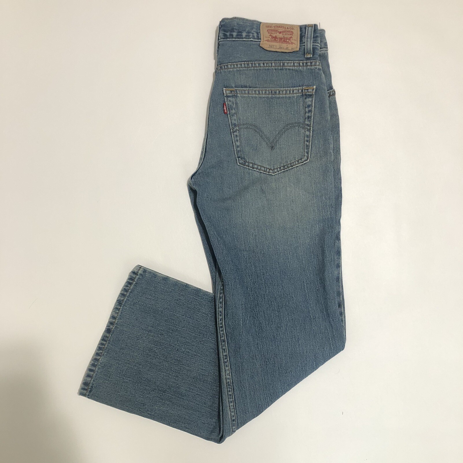 boot cut blue jeans