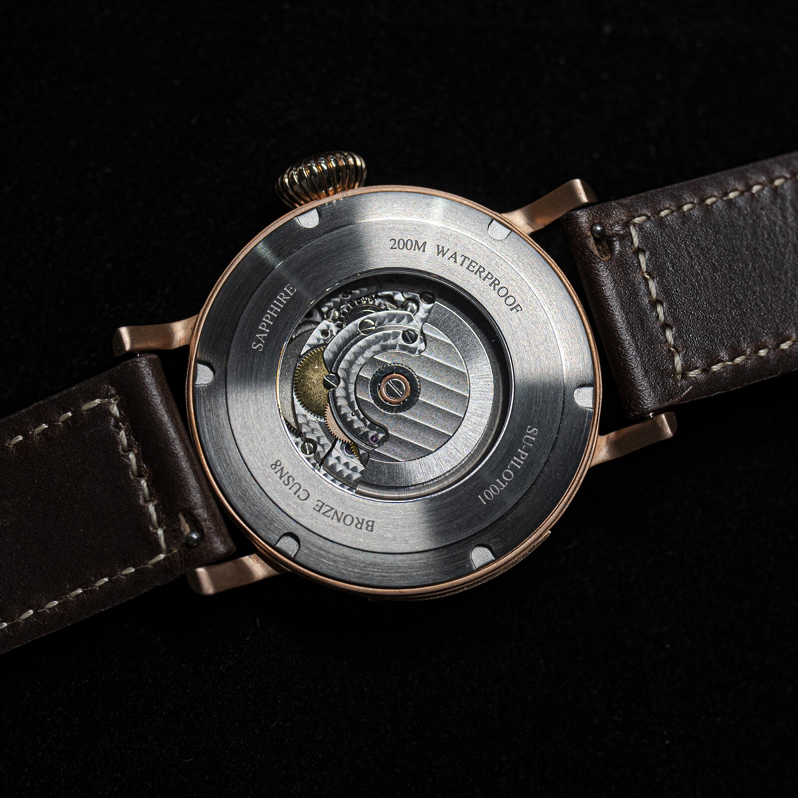 Pre-owned Sugess 42mm Pliot Master Genuine Cusn8 Bronze Mechanical Mens Watch Seagull 1963