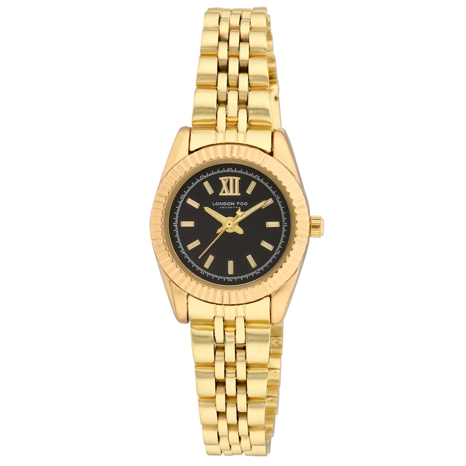 Pre-owned London Fog Women's 26mm Norwich Link Bracelet Watch (lf028) In Gold