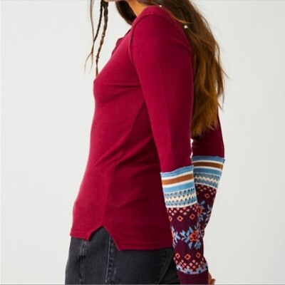 Free People Mikah Layering Cuff Wine Combo Sz XS