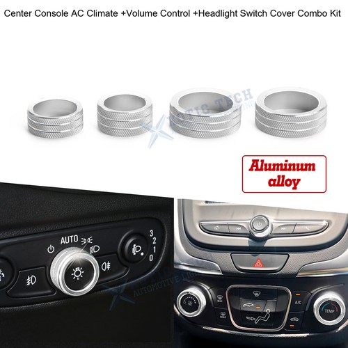 Set AC Headlight Volume Control Knob Ring Cover For Chevy Equinox Malibu 2018-24