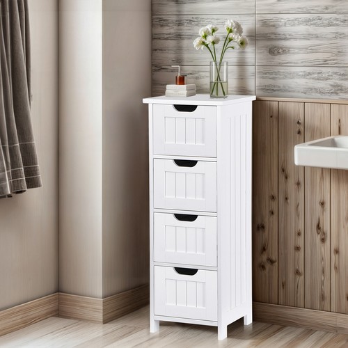 Freestanding Small Bathroom Cabinet Side Storage Organizer 4 Drawer for Bathroom