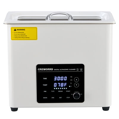 CREWORKS 6L Quiet Digital Ultrasonic Cleaner with Heater Timer & Degas Mode