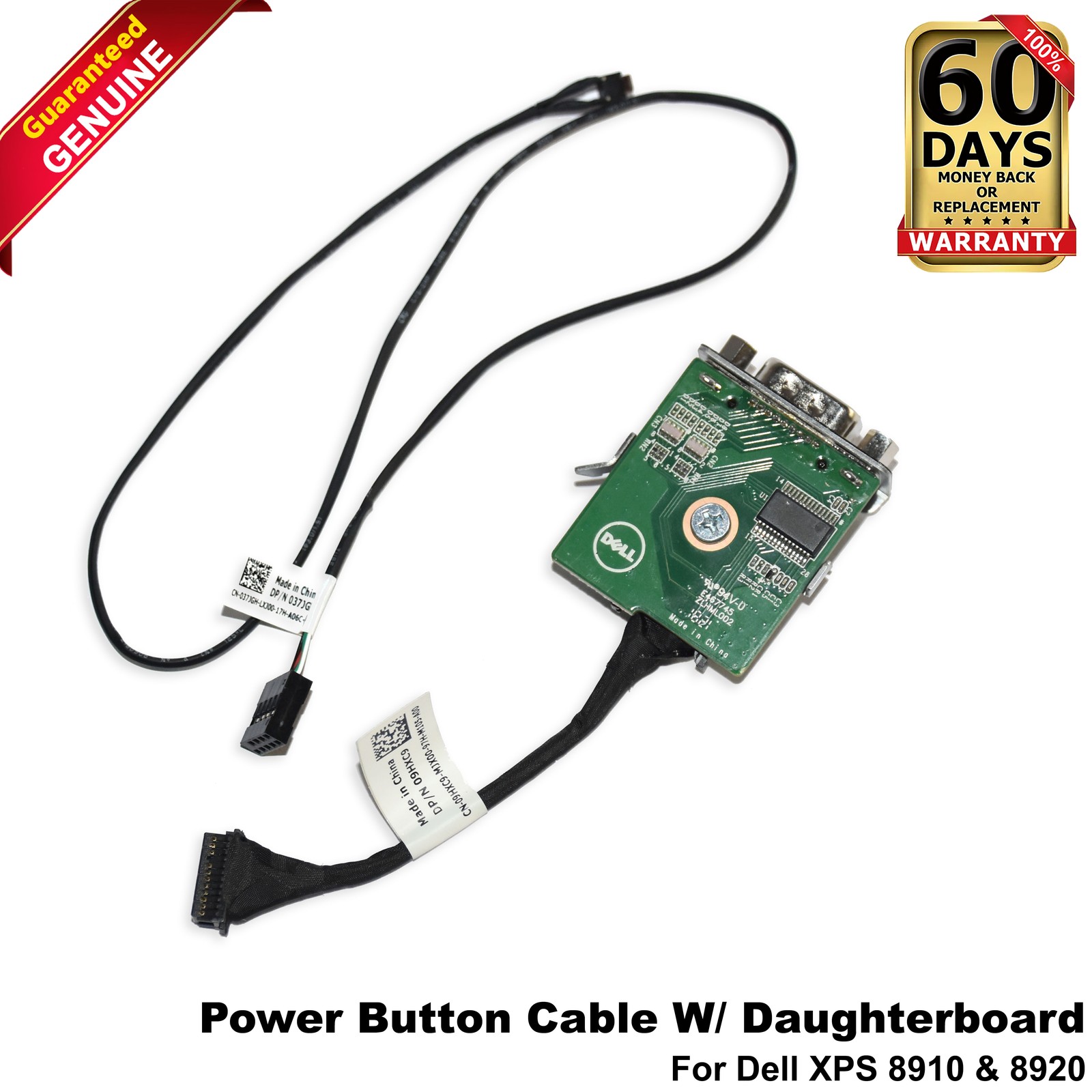 Dell XPS 8910 8920 8930 Desktop Power Button Board with Cable NB07419-LY1 37JGH - Picture 1 of 10