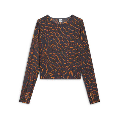 PUMA Womens DARE TO Mesh Long Sleeve Tee