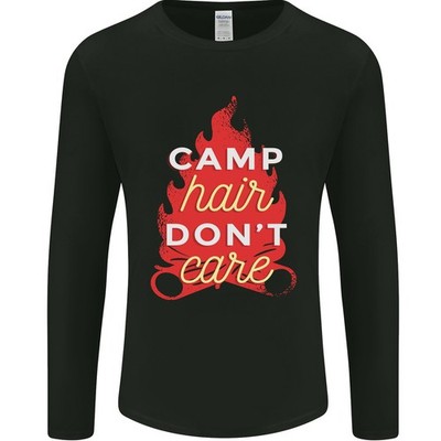 Camiseta De Manga Larga Para Hombre Funny Camping Camp Hair Dont Care Caravan