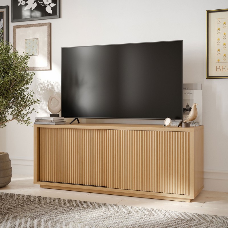 For Tv’s Up To 70” By Drew Barrymore, Warm Honey Finish,
