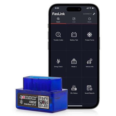 ELM327 V1.5 OBD2 Bluetooth Adapter Auto Diagnostic Scanner for iphone & Android