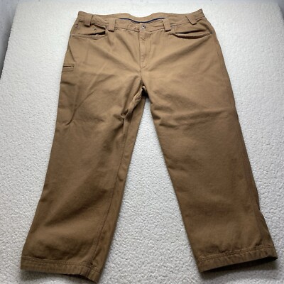 Duluth Trading Pants Mens 46x30 Brown Relaxed Fit Flex Fire Hose Canvas