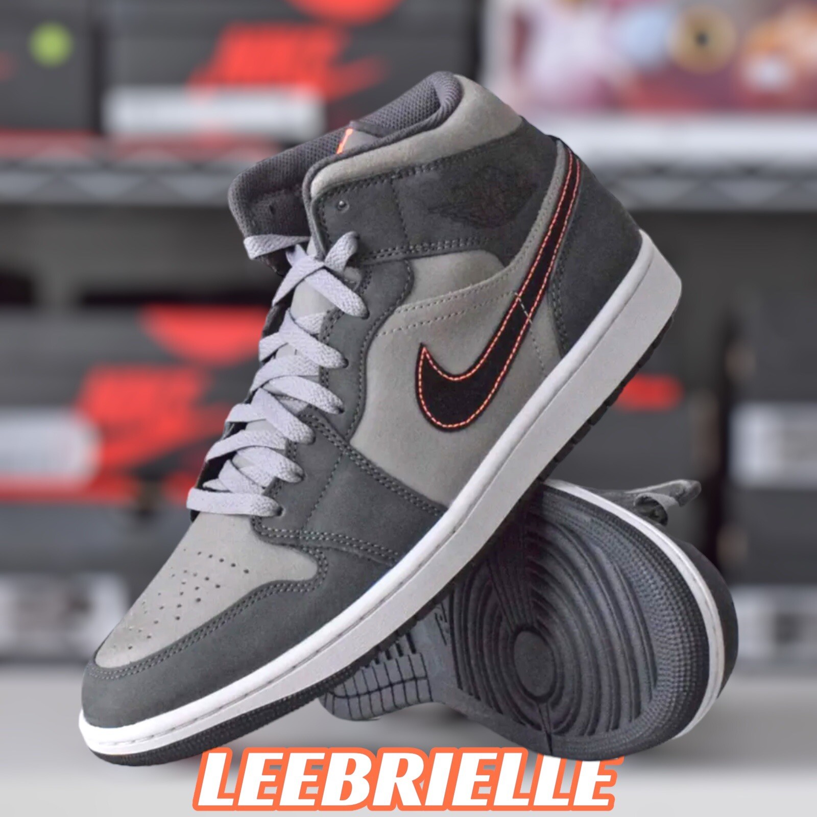 Nike Air Jordan 1 Mid Night Stadium Orange Grey FQ8338-017 Nike Air Jordan 1 Mid Night Stadium Orange Grey FQ8338-017