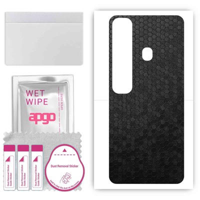apgo Back Skin Wrap Sticker for Tecno Spark 7 Pro, Black Honeycomb