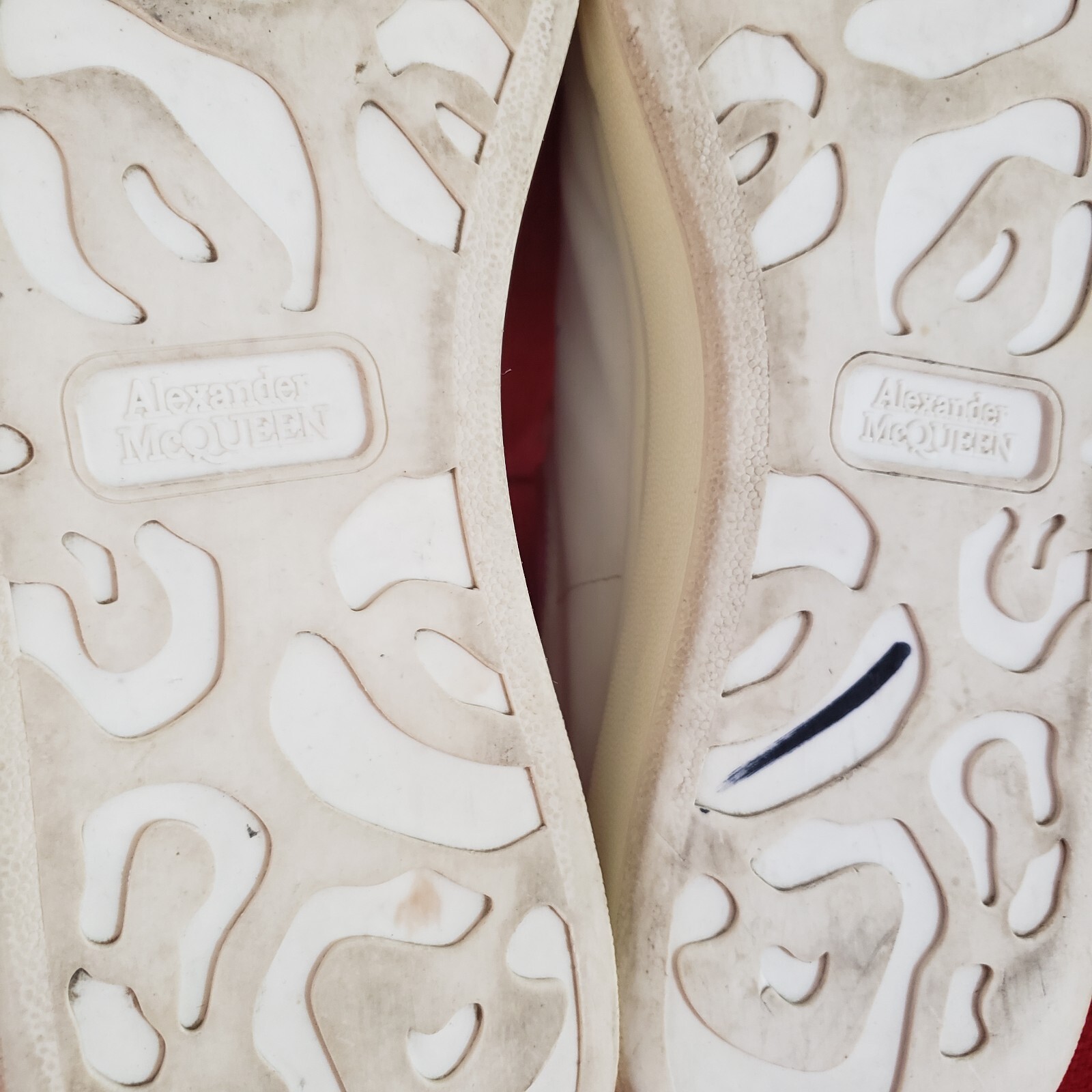 Alexander McQueen Lerry White Leather Shoes logo Trainers Sneakers US 10 EU 43