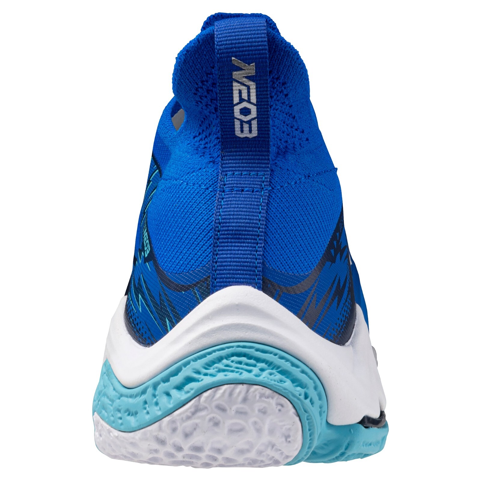 Pre-owned Mizuno Wave Lightning Neo3 V1ga2402 01 Blue White Navy Width 2e Volleyball